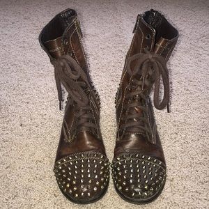 Steven Madden Leather Studded Boots